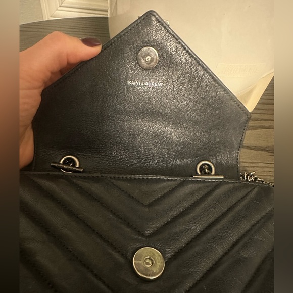 SAINT LAURENT
Sheepskin Matelasse Chevron Monogram Classic Baby Chain Bag Black - Picture 5 of 5